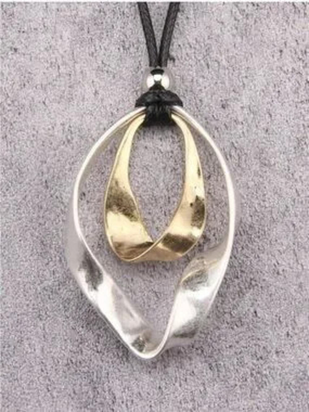New Anthropologie Two-Tone Silver and Gold Twisted Loop Necklace
